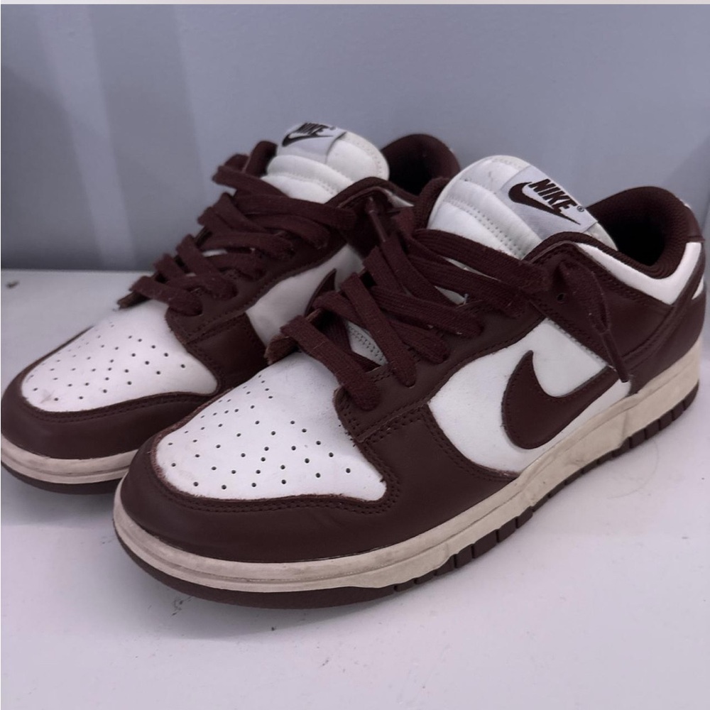 Nike Men's Chocolate Brown and White dunks